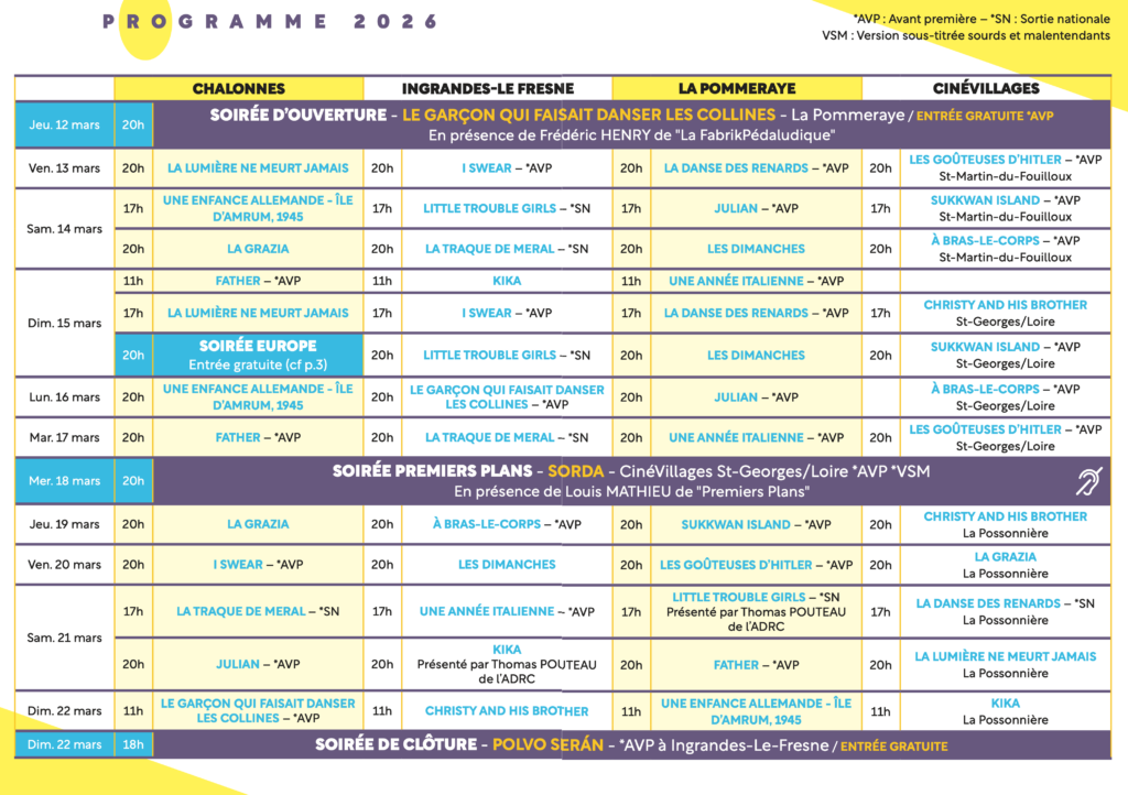 Programme complet du festival